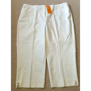 NWT Womens Pants-RUBY RD.-soft white cotton stretch "Martinique" capri-22W